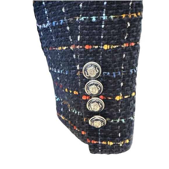 Veronica Beard Rumer Size 8 Dickey Tweed Jacket Blazer Navy Blue Multi - Picture 12 of 16